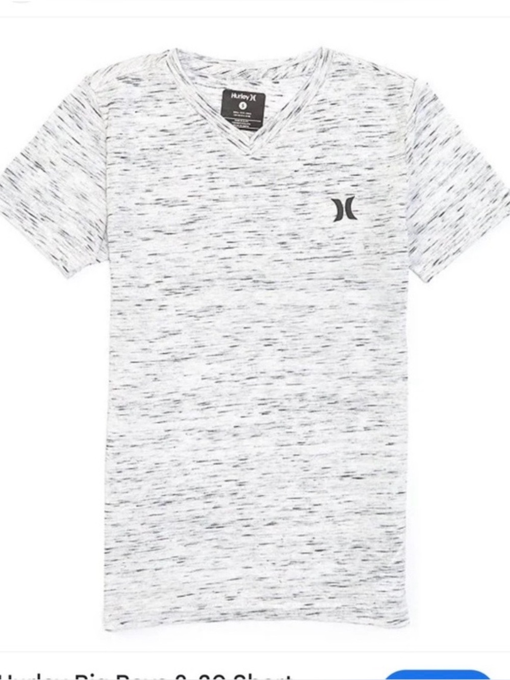 Hurley V-Neck Shirt/black grey stripes/Large-Youth